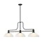 Z-Lite Melange Billiard, 3-Light, 14 In.W x 52 In.L x 21 In.H, Matte Black/White Linen 725-3MB-DWL13 - alternate 5